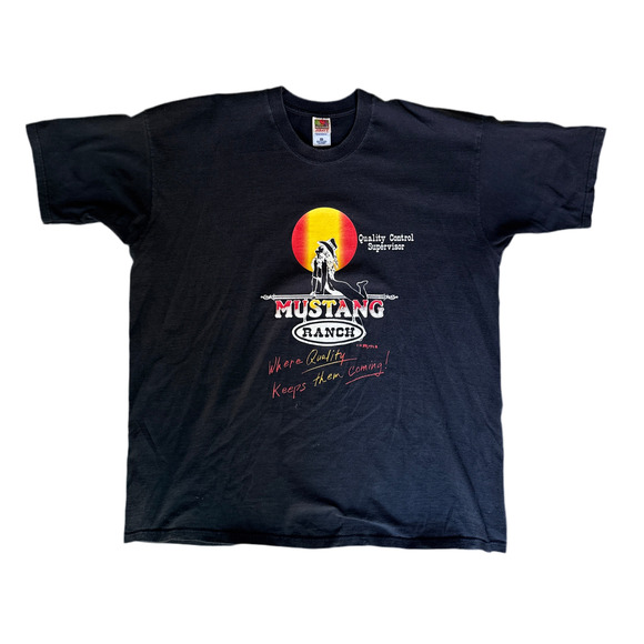 Vintage 1992 Mustang Ranch Brothel Tee XXXL – Fruit of the Loom Heavy Cotton - Picture 1 of 5